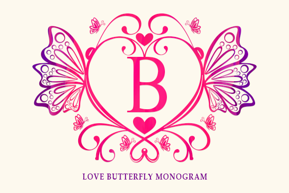 Love Butterfly Monogram Font